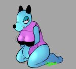  anthro bouncing_breasts bra breasts canid canine clothing digital_media_(artwork) dreamsthefox female looking_at_viewer mammal smile solo underwear video_games wobbledogs 
