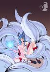  abs ahri_(lol) animal_humanoid asian_mythology canid canid_humanoid canine canine_humanoid clothed clothing east_asian_mythology female fox_humanoid fox_spirit hair hi_res humanoid league_of_legends long_hair mammal mammal_humanoid muscular muscular_female muscular_humanoid mythology partially_clothed riot_games sitting solo verakultura video_games 