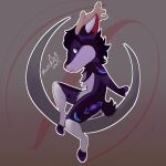  1:1 chibi color_sketch colored_sketch cute_face digital_drawing_(artwork) digital_media_(artwork) fur hair hi_res horn male malekart purple_body purple_fur purple_hair shaded short_tail simple_background simple_shading sketch solo white_body white_fur 