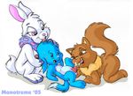  all_fours blush brainsister cat cybunny feline fellatio female games group group_sex interspecies kacheek lagomorph licking lying male mammal monotreme neopets on_back oral oral_sex penis plain_background rabbit saliva sex straight sweat threesome tongue white_background wocky 