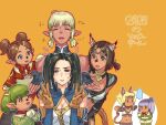  ... 6+girls :d ^_^ animal_ears avatar_(ff11) bangs black_gloves black_hair blonde_hair blue_eyes bow breasts bright_pupils brown_eyes brown_hair cat_ears cat_girl cat_tail cleavage closed_eyes closed_mouth cross-laced_clothes dark-skinned_female dark_skin double_v elf elvaan eyebrows_visible_through_hair final_fantasy final_fantasy_xi fingerless_gloves flying_sweatdrops gloves gradient_hair green_hair hair_tubes hand_on_another&#039;s_shoulder hands_up hume light_purple_hair long_hair long_sleeves looking_at_another looking_at_viewer mithra_(ff11) mittens multicolored_hair multiple_girls no_eyebrows no_mouth orange_background outline own_hands_together parted_bangs pointy_ears purple_hair red_bow red_outline short_hair short_twintails smile speech_bubble split_mouth spoken_ellipsis tail tarutaru topknot twintails twintails_day v white_pupils yuccoshi 