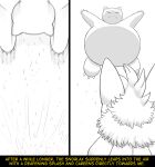  anthro black_and_white comic duo female fidchellvore hildegard_(fidchellvore) lucario male monochrome narrowed_eyes nintendo pok&eacute;mon pok&eacute;mon_(species) snorlax text video_games water 