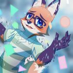  1:1 absurd_res anthro canid canine citail clothed clothing eyewear fox glasses hi_res male mammal multicolored_body multicolored_clothing multicolored_ears multicolored_tail multicolored_topwear nako ono_kitsune solo tagme topwear virtual_youtuber wycicus 