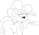  big_butt blush bodily_fluids butt drooling equid equine friendship_is_magic hasbro horse mammal monochrome my_little_pony pinkie_pie_(mlp) pony purple_yoshi_draws saliva sugar sugar_cube sweat 