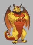  activision anthro boris_(spyro) broken_horn collar dragon dragon_tail hi_res horn looking_at_viewer male muscular muscular_anthro muscular_male nose_steam polartoons scales scalie solo spyro_reignited_trilogy spyro_the_dragon teeth thebluebear27 video_games wings yellow_body 