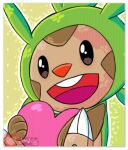  apple_girl2000 border chespin erizo nintendo pok&eacute;mon pok&eacute;mon_(species) pokemon_(anime) solo video_games white_border 