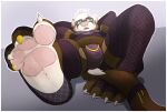  beans border bulge clothed clothing crossdressing domestic_ferret eyewear feet feet_paws glasses hi_res legwear male male/male mammal milligram_smile mustela mustelid musteline nerd paws piercing relaxing soles solo stockings submissive tights toe_curl toes tre white_border 