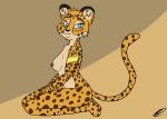  anthro blue_eyes bracelet cheetah felid feline female fur furry_rome gold_(metal) hi_res jewelry julia_(vestina) looking_at_viewer mammal nipples nude simple_background sir_grizz_(artist) solo spots spotted_body spotted_fur yellow_body yellow_fur 