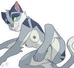  akeela_wolf anthro asuri_(brawlhalla) bedroom_eyes bite biting_lip brawlhalla breasts felid feline female fur genitals hi_res mammal narrowed_eyes nipples nude pussy seductive simple_background solo spread_legs spreading 