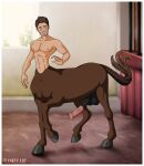  abs balls barn border centaur equid equid_taur erection farm frankly-art genitals humanoid_taur male mammal mammal_taur nipples pan-demonium pecs penis pleased solo stable taur transformation white_border 