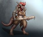  armor clothed clothing dragon female horn hybrid mijak_(thony_dog) muscular muscular_female solo thony_dog weapon 