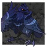  black_sclera border closed_mouth colored_sclera commentary_request corviknight full_body gen_8_pokemon no_humans outside_border pokemon pokemon_(creature) red_eyes shuga_(mhwii) solo standing talons white_border 