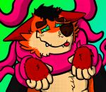  alister_(art) alister_(character) anthro blep blush blush_lines brown_nose canid canine chest_tuft cross-eyed dark_hair duo ears_back eyebrows fox fur gradient gradient_background grin hair hi_res hypnosis male mammal mind_control narrowed_eyes orange_body orange_fur pink_tentacles pivoted_ears restrained simple_background smile submissive submissive_male tan_body tan_fur teeth tentacle_monster tentacles tongue tongue_out tuft whisker_spots 