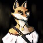  1:1 2020 akilae06 anthro armello belt brown_eyes canid canine clothed clothing female fox hi_res jewelry looking_at_viewer mammal necklace scarlet_(armello) solo video_games 