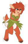  activision anthro blush breasts cervid cross-eyed diaper elora faun_(spyro) feces female green_eyes hair hi_res holding_stomach hooves inner_ear_fluff mammal messy messy_diaper messyszop open_mouth plant plant_clothing red_hair soiling solo spyro_reignited_trilogy spyro_the_dragon standing tailwag teeth tuft video_games water 