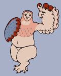 4:5 anthro avian barn_owl beak bird chubby_male claws digitigrade dungeons_and_dragons feathered_wings feathers hasbro hi_res male masked_owl obscenecanary owl owlbear paws solo talons tytonid wings wizards_of_the_coast 