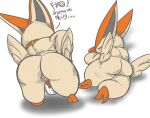  2016 2_toes balls big_butt big_ears butt butt_wings cup digital_media_(artwork) eyes_closed fan_character feet fur genitals legendary_pok&eacute;mon lying male mammal necktie nintendo pok&eacute;mon pok&eacute;mon_(species) rear_view simple_background sleeping solo text thestrider tired toes venko victini video_games white_background wings 