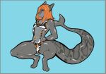  2019 anthro arched_back big_butt bikini butt clothing crouching emille_selachi female fish flat_chested glistening hair hands_behind_back hi_res huge_tail huge_thighs hybrid marine ni70 orange_eyes orange_hair pattern_clothing shark simple_background smile solo spread_legs spreading swimwear thick_thighs wet wide_hips 