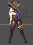  absurdres ass bad_anatomy game genshin_impact hat highres mage mona_(genshin_impact) pantyhose self_upload twintails witch_hat 