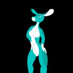  1:1 alicethedeer anthro blue_body blue_eyes blue_fur cervid circles cute_eyes dots ears_up eyelashes female fur hand_on_butt hand_on_hip hi_res hooves looking_at_viewer mammal nervous nervous_smile pubes snout solo thick_tail thick_thighs white_body white_fur 