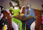 absurd_res anthro canid canine digital_media_(artwork) fan_character female fish fox group hi_res hybrid male male/female mammal marine natt333 shark talking_to_another