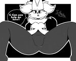 &lt;3 &lt;3_eyes among_us anthro black_and_white braixen breasts dialogue female fur generation_6_pokemon genitals grey_body grey_fur innersloth looking_at_viewer monochrome nintendo pokemon pokemon_(species) pussy sillynikoarts_(artist) simple_background small_breasts solo spreading thick_thighs white_body white_fur