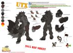 2014 abs anthro balls canid canine canis english_text erection flaccid foreskin genitals hi_res humanoid_genitalia humanoid_penis male mammal model_sheet muscular muscular_anthro muscular_male nude pecs penis solo text traditional_media_(artwork) utx utx-shapeshifter wolf