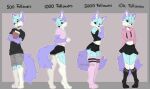 2023 anthro artist_name book bottomwear canid canine clothed clothing digital_media_(artwork) fox fully_clothed girly hi_res holding_book holding_object legwear looking_at_viewer male mammal meme midriff multiple_poses pose simple_background skirt smile solo spraykitty standing thigh_highs