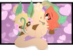 &lt;3 2021 3_toes 69_position abstract_background alpha_channel anus black_border black_eyelashes blonde_hair blush blush_lines bodily_fluids border brown_body brown_eyes brown_fur brown_inner_ear brown_nose brown_sclera cunnilingus digitigrade duo eeveelution elemental_creature eye_through_hair eyebrow_through_hair eyebrows eyelashes feet felid feline female female/female feral feral_on_feral flora_fauna fur generation_4_pokemon genital_fluids genitals gloves_(marking) green_ears green_eyes green_hair green_tail hair hearts_around_head hi_res leafeon legs_up licking looking_at_genitalia looking_at_pussy looking_down lying mammal markings multicolored_body multicolored_fur multicolored_hair nintendo on_back oral orange_hair pawpads pink_background plant pokemon pokemon_(species) pussy pussy_juice pussy_juice_on_pussy pussy_juice_on_tongue quadruped sex sherathoz signature simple_background snout tail tan_anus tan_body tan_fur tan_pawpads tan_pussy thigh_lick toes tongue tongue_out translucent translucent_hair two_tone_body two_tone_fur two_tone_hair vaginal yellow_body yellow_fur