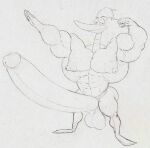 2021 abs anatid anseriform anserinae anthro avian barazoku big_muscles big_pecs big_penis bird cartoon_network courage_the_cowardly_dog genitals goose goose_god graphite_(artwork) hi_res huge_muscles huge_penis hyper hyper_genitalia hyper_muscles hyper_penis ludthefox male muscular muscular_male muscular_thighs pecs pencil_(artwork) penis pose sketch smile smiling_at_viewer solo traditional_media_(artwork)