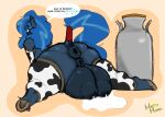 animal_print anus big_breasts big_butt breasts butt cow_print equid equine heftyhoard hi_res horse huge_breasts huge_butt long_tail mammal milk milk_container nipples presenting puffy_anus puffy_nipples tail