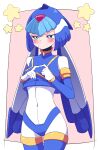 1girl absurdres blue_eyes blush buzzlyears closed_mouth covered_navel fairy_leviathan_(mega_man) highres mega_man_(series) mega_man_zero_(series) solo 