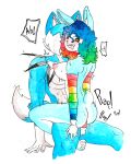 absurd_res animal_genitalia animal_penis anthro athletic athletic_anthro athletic_male bangs beard biceps blue_body blue_fur blue_hair bone canid canine canine_genitalia canine_penis canis cheek_tuft clothing clown collar collarbone cupcake_(yoako) digital_media_(artwork) duo efradraws erection eyebrows facial_hair facial_tuft feathers female fur genitals hair hat headgear headwear hi_res inner_ear_fluff jewelry knot lagomorph leporid magician makeup male male/female mammal multicolored_body multicolored_fur northwind_(efradraws) nude one_eye_obstructed open_mouth painting_(artwork) pecs penis pubes rabbit simple_background skull smile solo star_eyes tail teeth thick_eyebrows thick_thighs traditional_media_(artwork) tribal tribal_clothing tribal_jewelry tuft two_tone_body two_tone_fur uspul_(efradraws) watercolor_(artwork) wolf