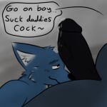 anthro aroused belly big_penis bigboywuff blue_body blue_fur bodily_fluids canid canine canis dialogue dripping duo father_(lore) father_and_child_(lore) father_and_son_(lore) fluffy fur genital_fluids genitals incest_(lore) john_(bigboywuff) kevin_(bigboywuff) leaking_precum male male/male mammal parent_(lore) parent_and_child_(lore) parent_and_son_(lore) penis precum precum_drip precum_on_face seductive sniffing sniffing_penis son_(lore) speech_bubble wolf