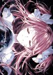  closed_eyes closed_mouth dress earth_(planet) gloves highres kaname_madoka light_particles long_hair mahou_shoujo_madoka_magica misteor pink_hair planet smile space star_(sky) two_side_up ultimate_madoka white_dress white_gloves 