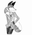 absurd_res canid canine efradraws eyewear fox fur glasses graphite_(artwork) hair hi_res mammal monochrome multicolored_body multicolored_fur multicolored_hair pencil_(artwork) ponytail sketch traditional_media_(artwork) two_tone_body two_tone_fur two_tone_hair