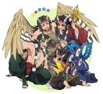  6+boys ^_^ aizetsu_(kimetsu_no_yaiba) angry animal_hands annoyed asymmetrical_clothes bald barefoot bird_boy black_hair black_pants blue_hair blue_pants boulder brown_hair closed_eyes colored_sclera crying demon_boy earrings expressionless fangs feathered_wings group_hug hantengu_(kimetsu_no_yaiba) happy holding holding_staff horns hug japanese_clothes jewelry karaku_(kimetsu_no_yaiba) kimetsu_no_yaiba kimono knee_up kneeling knees_up long_hair long_sleeves looking_at_another mini_person miniboy multicolored_wings multiple_boys no_shoes old old_man oni open_mouth pants plant pointy_ears pom_pom_(clothes) red_kimono red_sclera sekido_(kimetsu_no_yaiba) shakujou sitting smile socks spiked_hair staff star_(symbol) string_wings tassel tassel_earrings text_in_eyes toeless_legwear topless_male ungungzza urogi_(kimetsu_no_yaiba) veins vines white_background wings yellow_eyes yellow_wings zohakuten_(kimetsu_no_yaiba) 