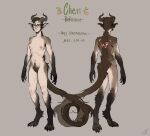 body_hair breasts cherirumiko digitigrade eyewear female fungus glasses hi_res horn humanoid hybrid model_sheet mushroom navel nipples nonbinary_(lore) nude pubes satyr solo tail