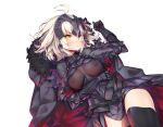  armor blush breasts fate/grand_order fate_(series) hong_(white_spider) jeanne_d&#039;arc_(fate) jeanne_d&#039;arc_alter nipples no_bra see_through thighhighs white yellow_eyes 