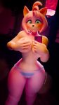 3d_(artwork) absurd_res amy_rose anthro blush breast_grab breasts clothed clothing covering covering_breasts covering_self digital_media_(artwork) female hand_on_breast hi_res holding_breast panties panties_only paprikablend sega selfie solo sonic_the_hedgehog_(series) thick_thighs topless underwear underwear_only