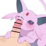 ambiguous_gender bestiality blush bodily_fluids censor_bar cum cum_on_face duo eeveelution ejaculation erection espeon feral generation_2_pokemon genital_fluids genitals hi_res himimi human human_on_feral interspecies licking male male/ambiguous male_on_feral mammal nintendo one_eye_closed oral penile penis penis_lick pokemon pokemon_(species) quadruped sex sweat tail tongue tongue_out