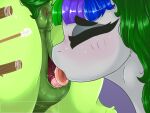 absurd_res animal_genitalia anus blue_hair blush bodily_fluids clitoral_winking clitoris cunnilingus cutie_mark dock_(anatomy) duo equid equine eyebrows eyelashes eyes_closed fan_character female female/female feral friendship_is_magic genital_fluids genitals green_body green_hair grey_body gusty8787 hair hasbro hi_res horse makeup mammal my_little_pony oral pony purple_hair pussy sex simple_background tail tongue tongue_out vaginal vaginal_fluids