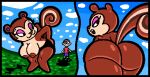 animal_crossing anthro big_breasts big_butt bra breasts butt clothing comic digital_media_(artwork) duo female human male male/female mammal nintendo panties pecan_(animal_crossing) pixel_(artwork) pixelcap presenting presenting_hindquarters rodent sciurid thick_thighs tree_squirrel underwear villager_(animal_crossing)