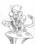 anthro biped claws felid feline frown fur graphite_(artwork) greyscale hair looking_at_viewer male mammal marudi monochrome muscular muscular_anthro muscular_male pencil_(artwork) simple_background sitting solo traditional_media_(artwork) white_background