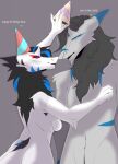 birthday breasts clothing dialogue duo english_text eye_contact female hat headgear headwear hi_res king_chulapa looking_at_another male male/female narrowed_eyes neck_tuft party_hat sergal side_boob size_difference text tuft unknown_artist victoria_(sergal)