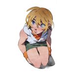  1girl blonde_hair blue_eyes denim denim_skirt dress freckles heather_mason highres margaret_h miniskirt pencil_skirt silent_hill_(series) silent_hill_3 skirt sleeveless sleeveless_turtleneck turtleneck turtleneck_dress vest wristband 