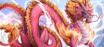 angelisscarlet barbel_(anatomy) dragon eastern_dragon flesh_whiskers hi_res horn male momonosuke mythological_creature mythological_scalie mythology one_piece pink_body pink_scales scales scalie solo