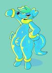 absurd_res animate_inanimate anthro canid canine featureless_chest glistening glistening_body hi_res inflatable living_inflatable male mammal null_bulge pinup pose simple_background smile solo squishy_(artist) standing tagme tail teeth thick_thighs tuft wide_hips yellow_sclera yellow_teeth