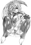 anthro anus balls claws erection feet genitals graphite_(artwork) hair hair_over_eye hand_on_penis looking_at_viewer male mammal marudi one_eye_obstructed pangolin pencil_(artwork) penis scales simple_background sitting smile solo traditional_media_(artwork)