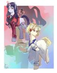 clothing coat duo equid equine female gun hasbro horn horse jacket lab_coat mammal misato_katsuragi my_little_pony mythological_creature mythological_equine mythology neon_genesis_evangelion pony ranged_weapon red_clothing red_jacket red_topwear ritsuko_akagi topwear unicorn weapon ziyang02915